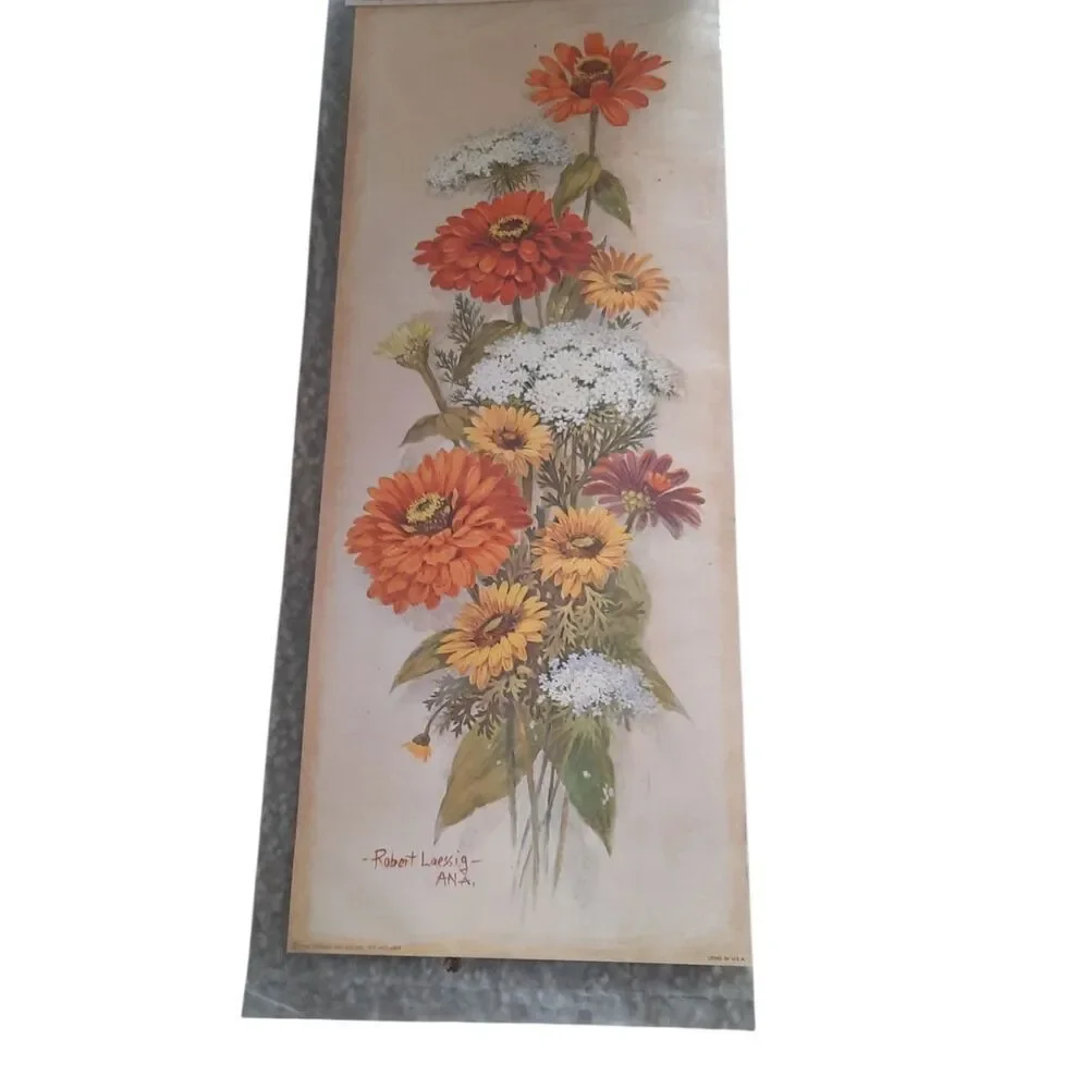 Orange Floral Decoupage Art Paper